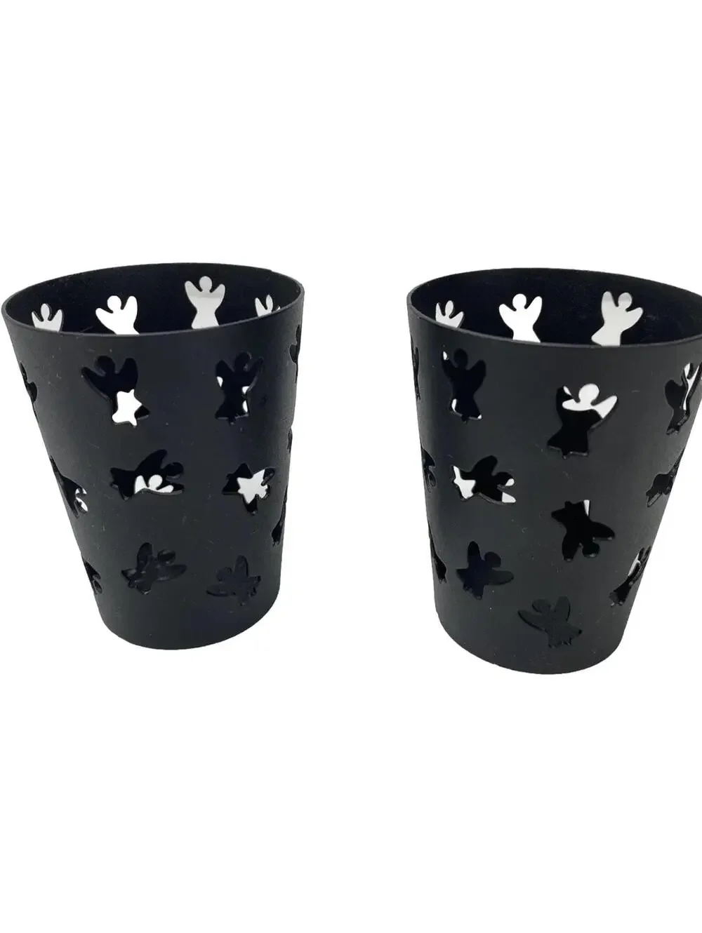 Tea Light Candle Holders 2pc Set Angel Design Metal Decorative Home Accent